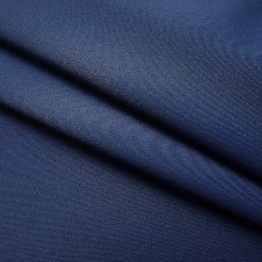 Berkfield Home Blue Blackout Curtain Fabric Panels with Hooks, 2 Pack, W: 140 cm, H: 245 cm – 3