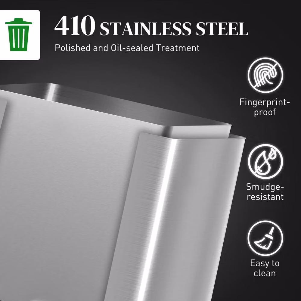 STILVORA Dual Compartment Stainless Steel Kitchen Bin with Soft-Close Lid and Pedal in Silver – 6
