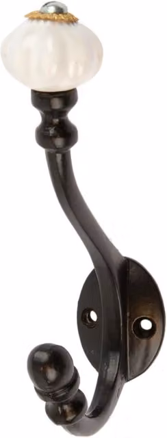 Hammer and Tongs Ceramic Flower Hat and Coat Hook in Black