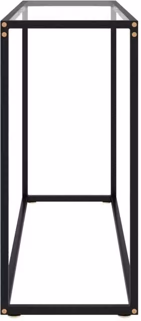 Berkfield Home Modern Console Table in Clear Tempered Glass and Black Metal, W/D/H: 100 x 35 x 75 cm – 1
