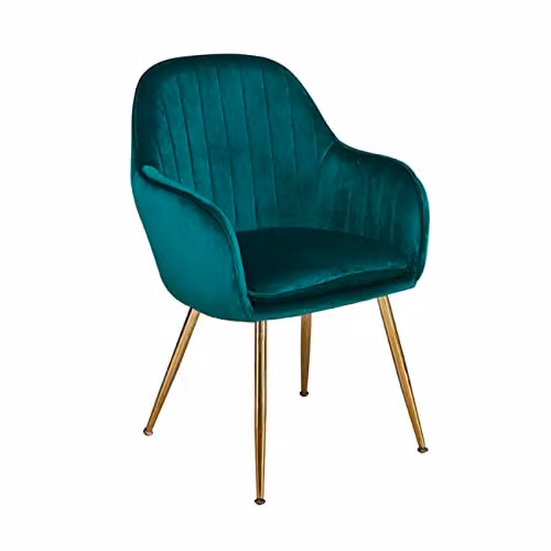 Netfurniture Lourd Velvet Chair in Green with Gold Legs, Pack of 2 – 2