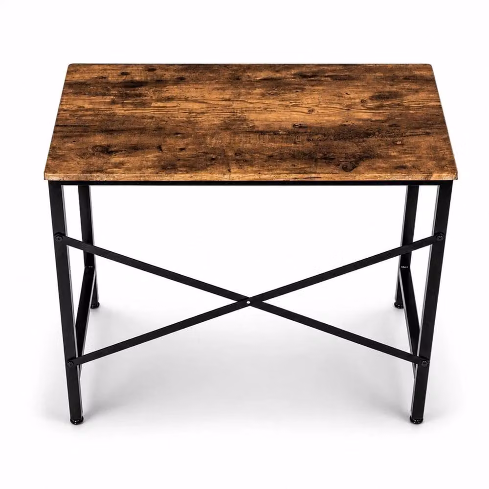 EONLION Industrial Heavy Duty Computer Desk in Brown – 3