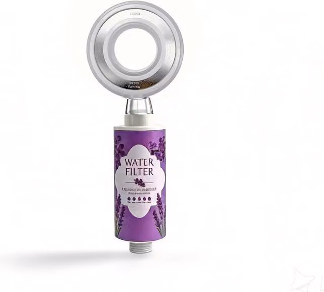 INMTFEI Lavender Shower Filter Hard Water Purifier for Hair and Skin in Purple