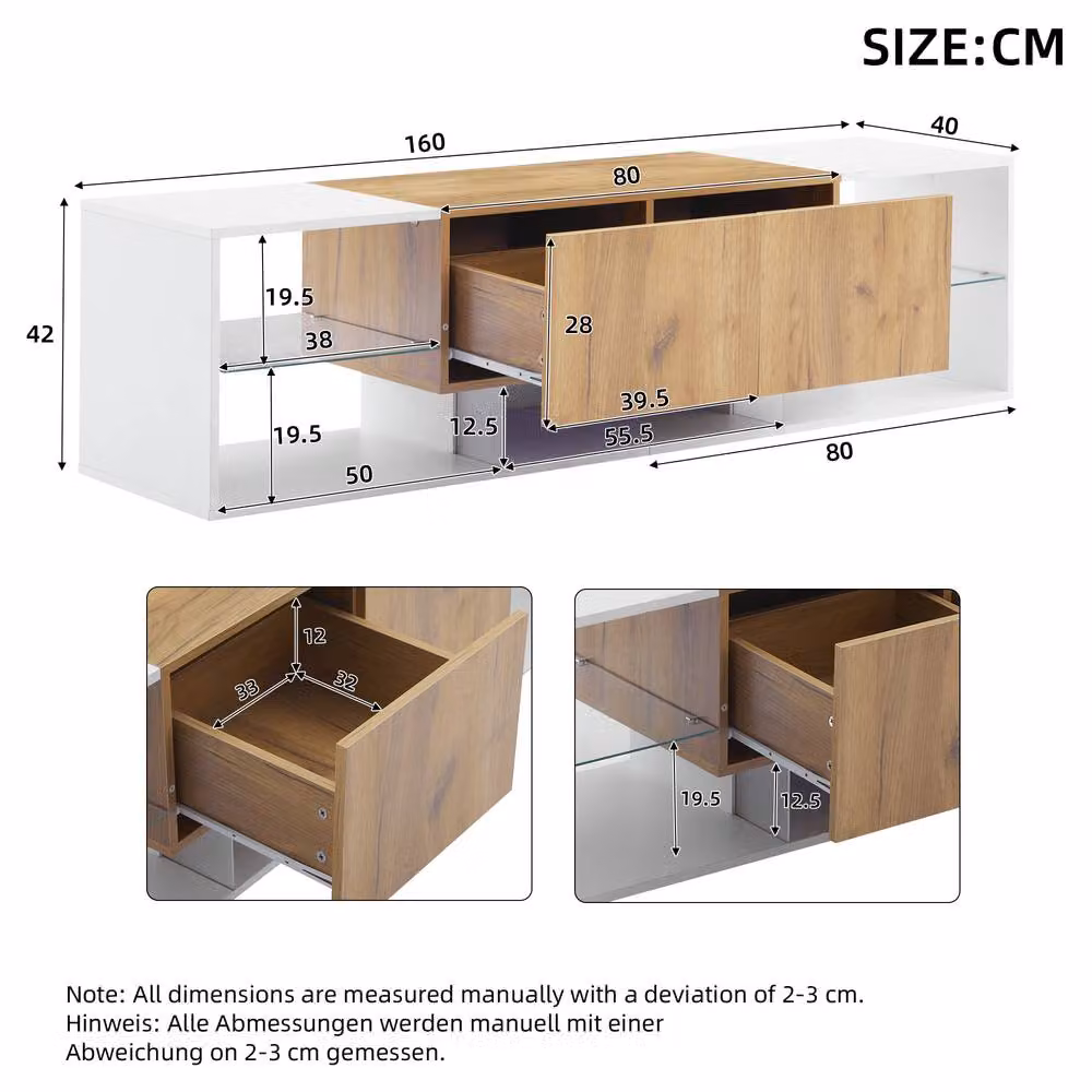 Merax Modern White LED TV Stand for TVs up to 70 Inch – 2