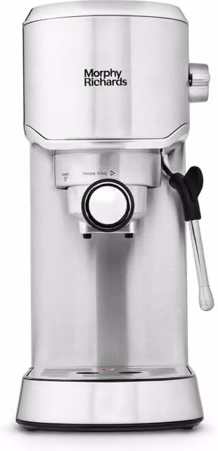 Morphy Richards Manual Compact Espresso Machine with Steam Wand in Silver