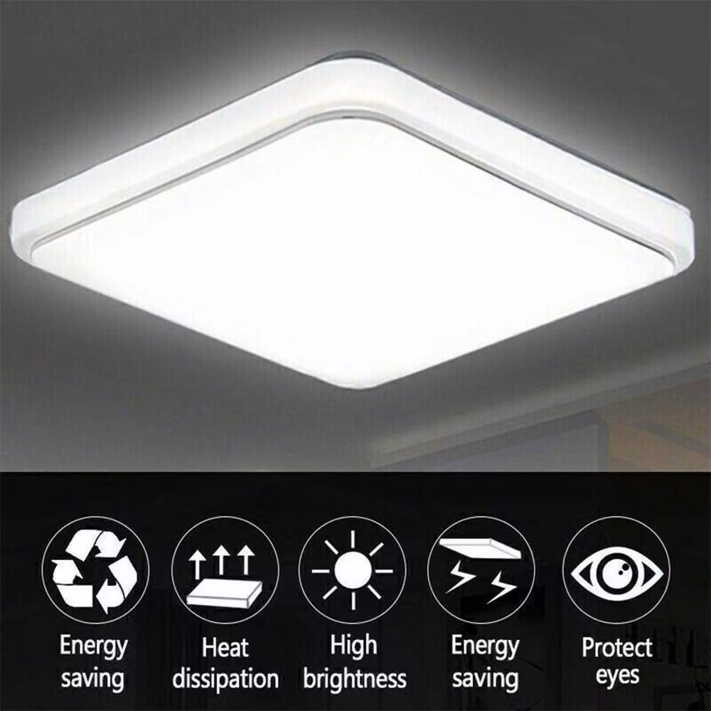 FLAVORA Modern LED Square Ceiling Panel Light in White – 3