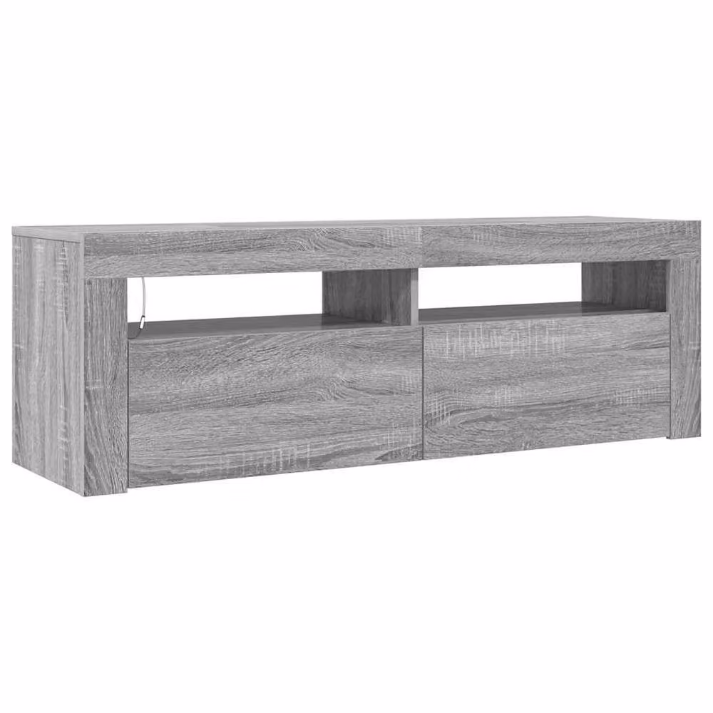 Berkfield Home Modern TV Cabinet with LED Lights in Grey Sonoma, W/D/H: 120 x 35 x 40 cm – 4