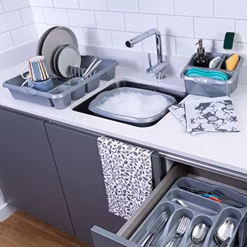 Wham Casa 4 Piece Plastic Kitchen Set in Silver