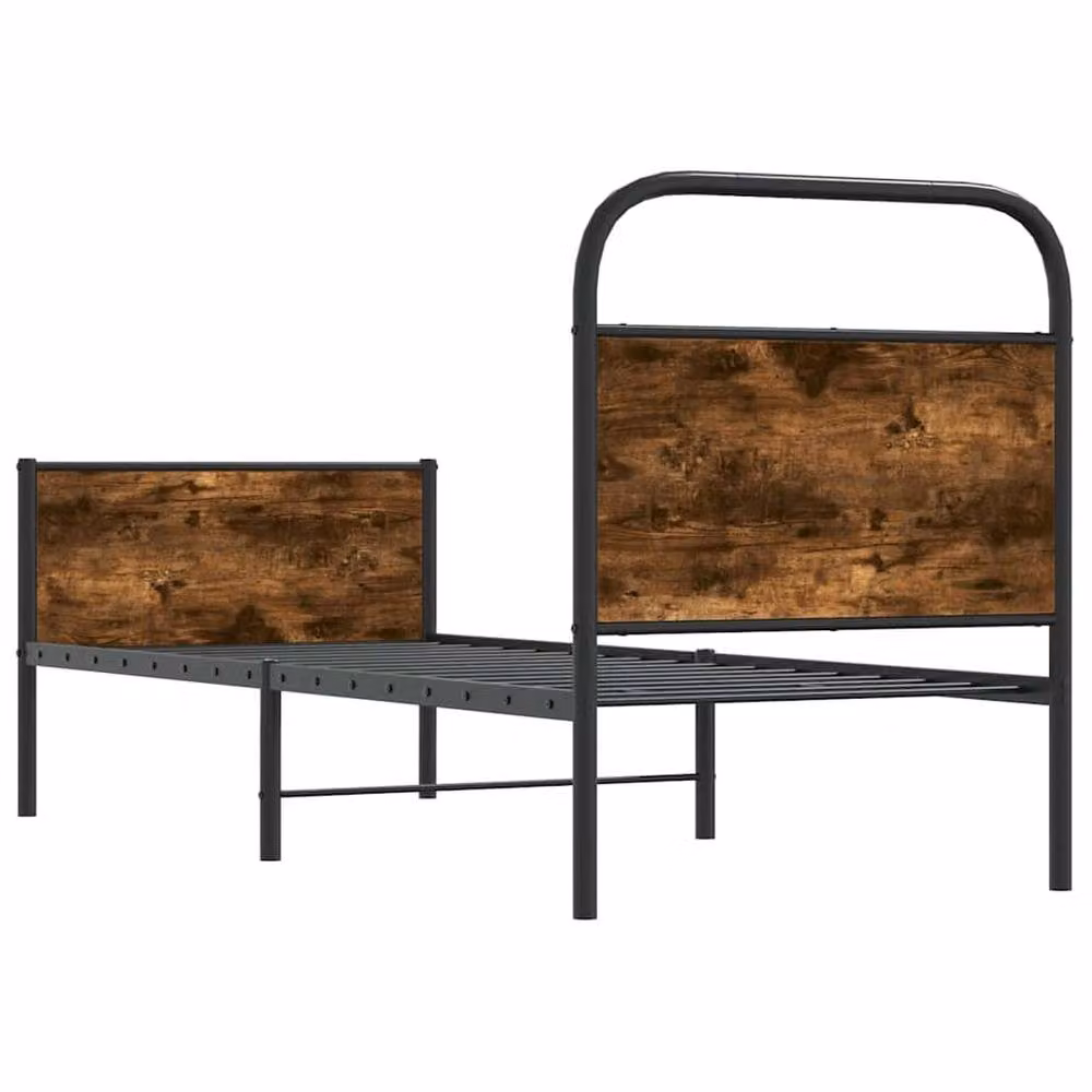 Berkfield Home Sonoma Oak Bed Frame in Brown, W/D/H: 190 x 75 x 75 cm – 4