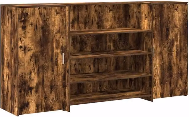 Berkfield Home Smoked Oak Reception Desk in Brown, W/D/H: 200 x 50 x 103.5 cm – 1