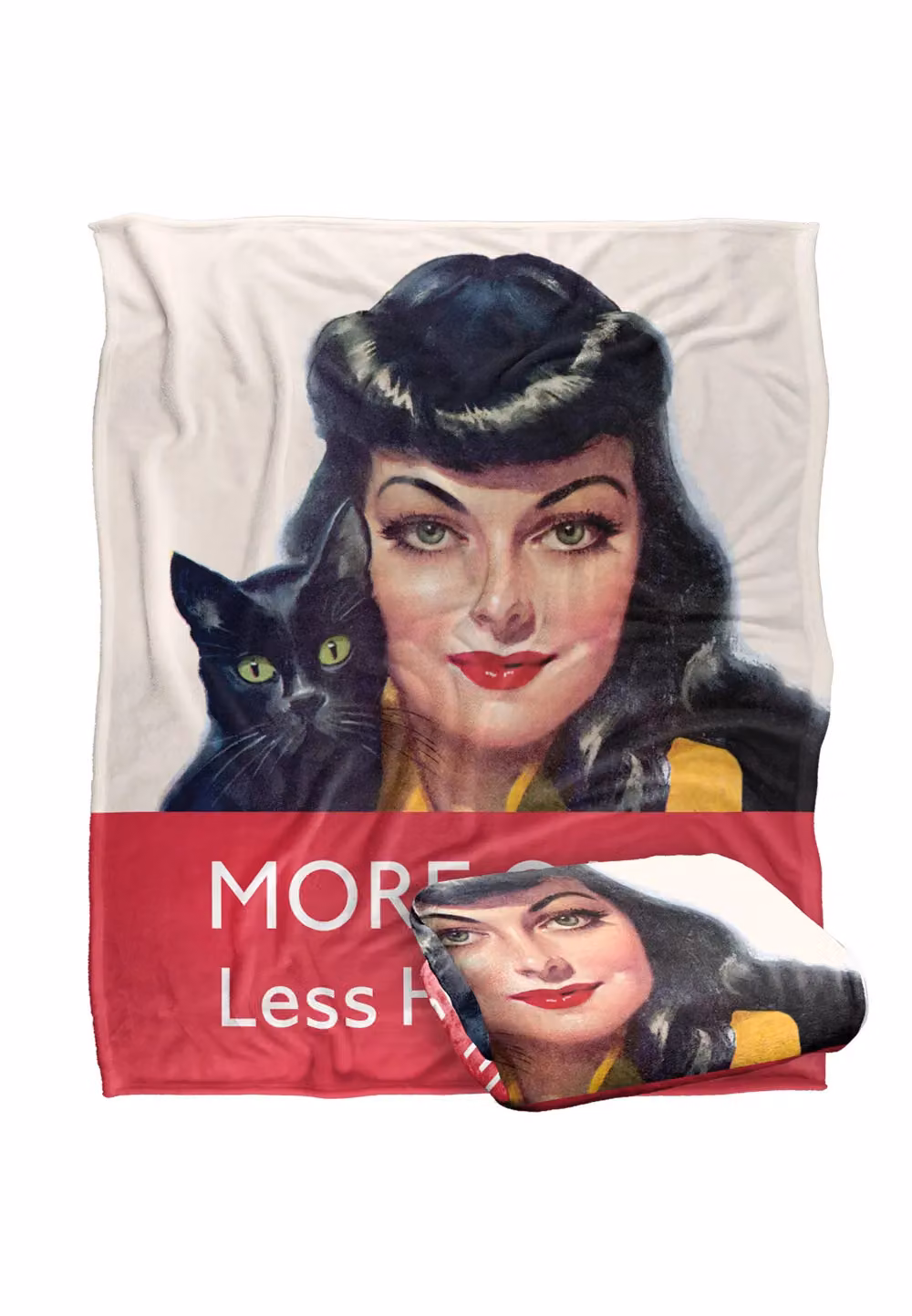 Bcreative Ephemera More Cats Less Humans Super Soft Fleece Throw Blanket, White and Multicolour, W/D: 152 x 127 cm – 2