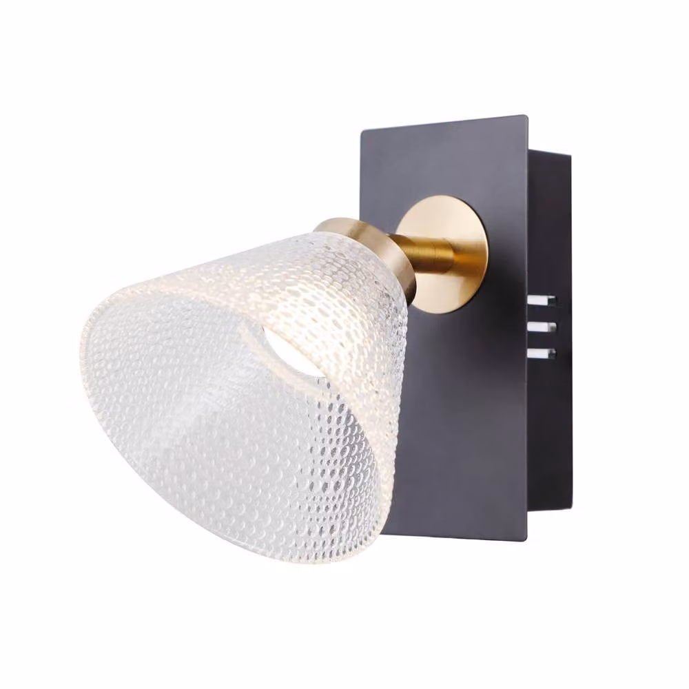 Netlighting Orella Single LED Ceiling Spotlight in Matt Black and Gold with 3000K Warm White Light – 2