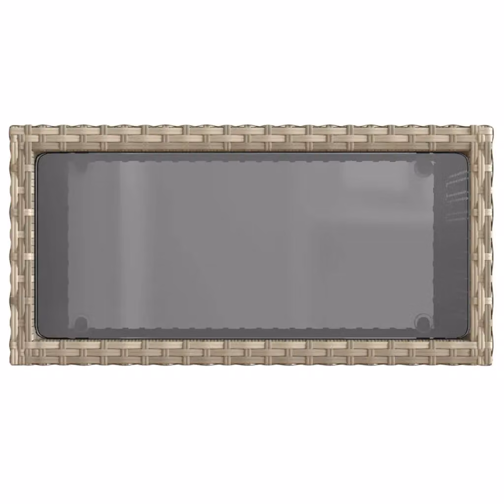Berkfield Home Garden Side Table with Glass Top in Light Grey, W/D/H: 58 x 27.5 x 55 cm – 4