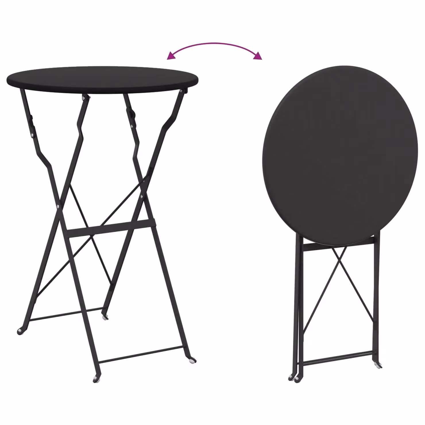 Berkfield Home Folding Bistro Table in Anthracite, Powder-coated Steel, W/D/H: 50 x 50 x 71 cm – 5