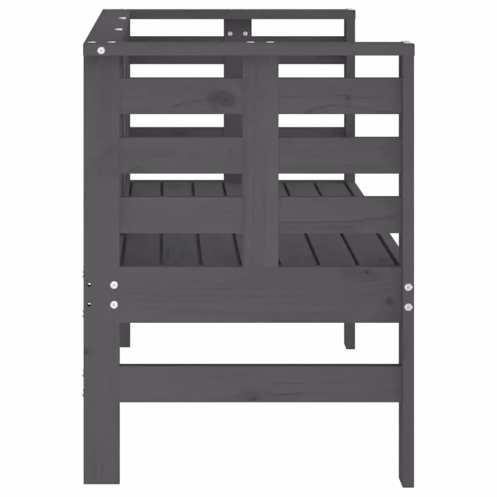 Berkfield Home Rustic Grey Garden Bench in Solid Pine Wood, W/D/H: 111.5 x 53 x 71 cm – 4
