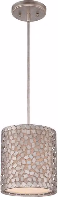 Loops Silver Cylinder Pendant Light Fitting with LED E27 100W Bulb