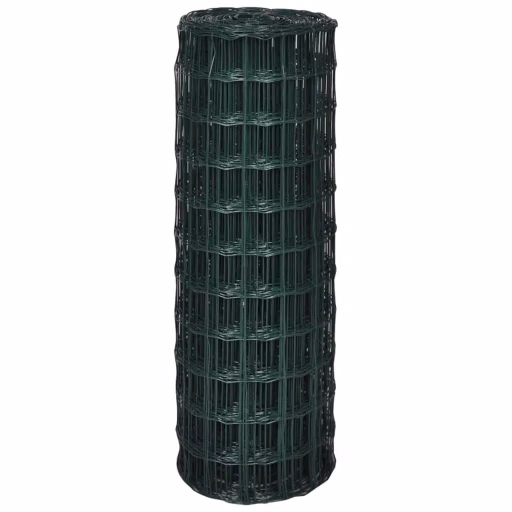 Berkfield Home Euro Fence PVC-Coated Steel Fencing, Green, W: 10 m, H: 1.2 m – 3