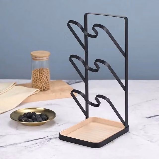 Kelvenix 3 Layer Iron Pot Lid Storage Rack in Black – 1