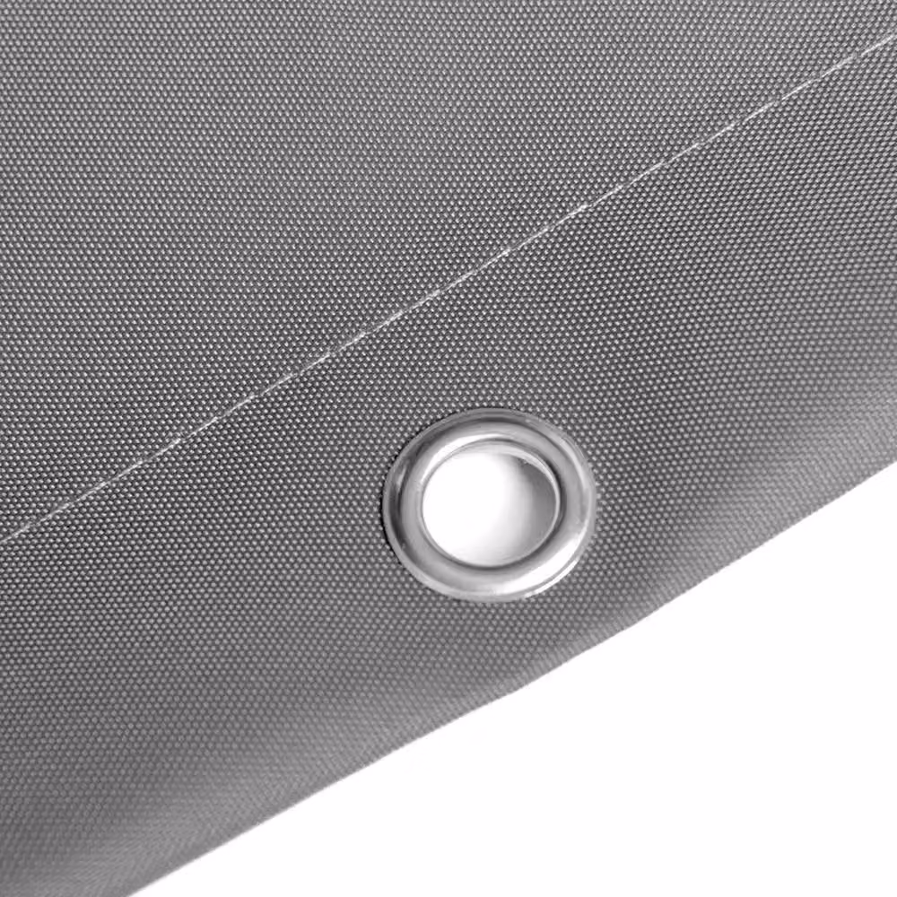 NESTLUNE Waterproof Grey Fabric Shower Curtain with Hooks, W/H: 180 x 180 cm – 2