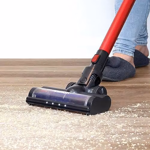 Ewbank AIRDASH1 2-in-1 Cordless Stick Vacuum Cleaner with HEPA Filter and LED Headlight in Red or Black – 9