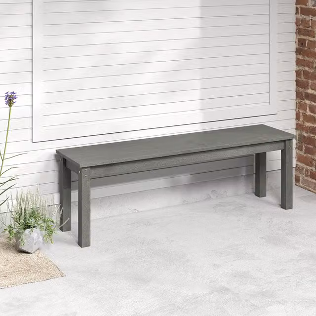 Costway Backless Grey Rustic Patio Garden Bench