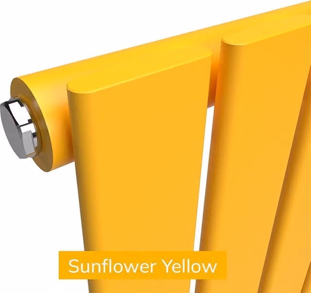Lux Heat Flat Coloured Vertical Steel Radiator in Sunflower Yellow, H 160 cm x W 56 cm