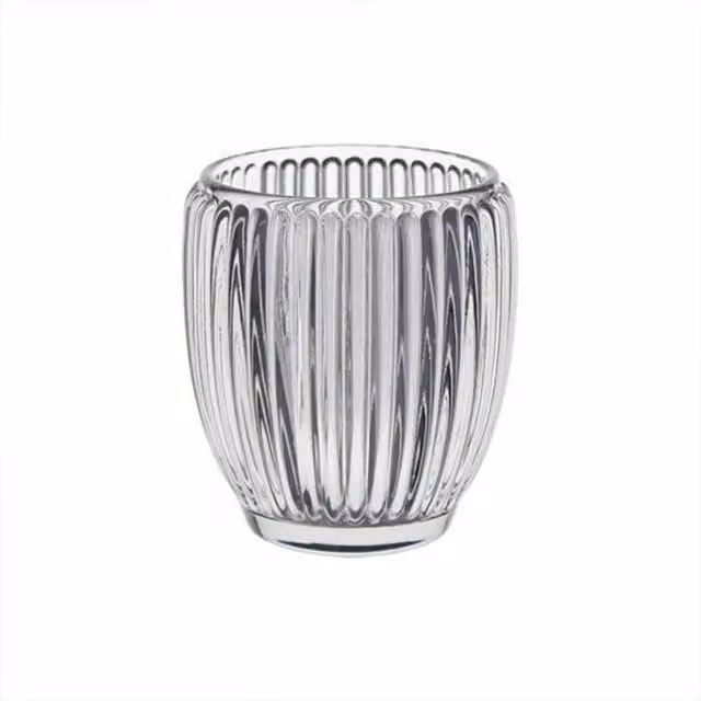 KDMD Harriott Tulip Shaped Glass Tealight Holder, Transparent, Pack of 5