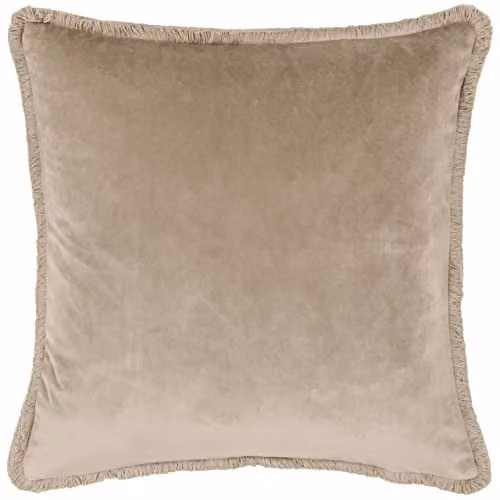 Paoletti Freya Square Velvet Cushion in Beige, W/D/H: 45 x 45 x 45 cm