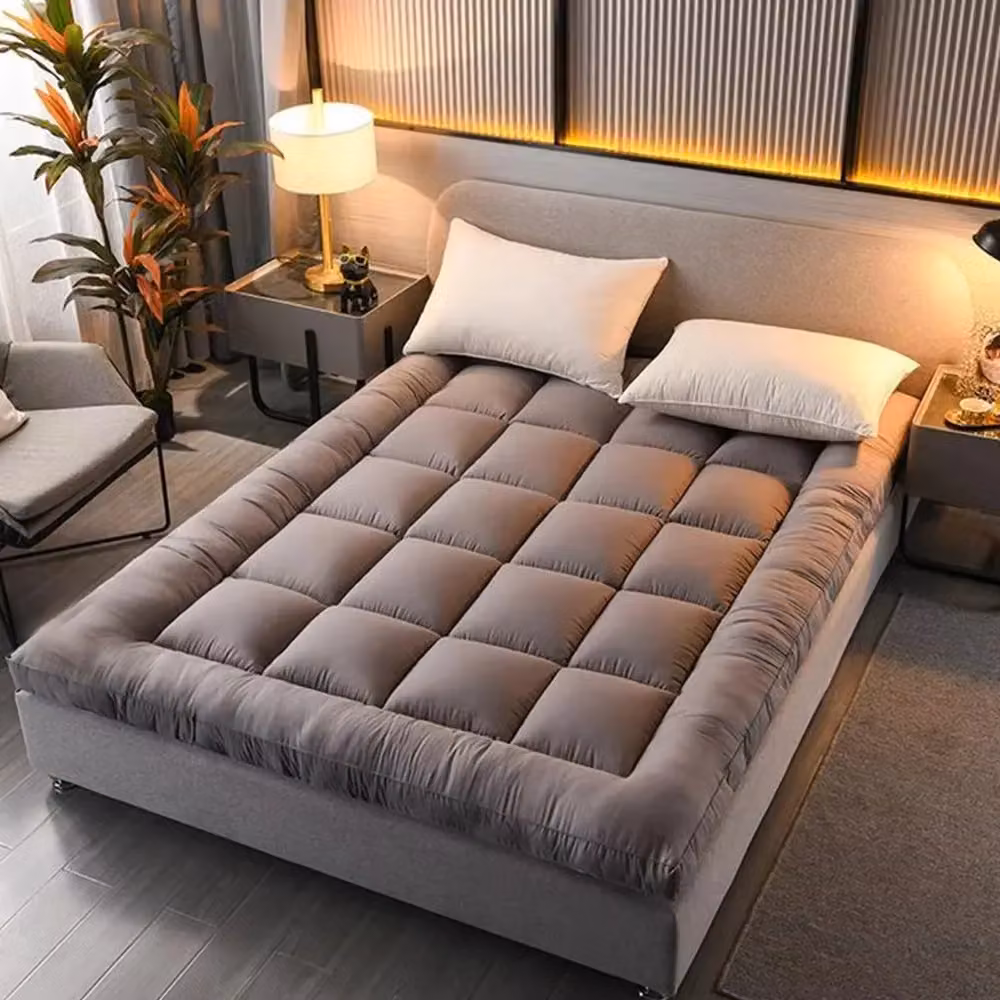 Hinsinc Plush Grey Ultra-Thick Hotel-Grade Luxury Mattress Topper XXL, Depth: 10 cm – 4