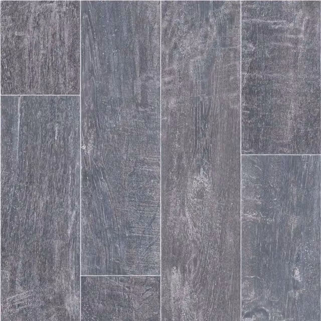 Lotus Grey Wood Look Felt Backed Vinyl Flooring Sheet, Thickness: 3.8 mm, W: 300 cm x L: 600 cm