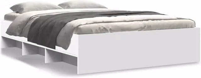 Berkfield Home Small Double Bed Frame in White, Engineered Wood, W/D/H: 120 x 200 cm – 1