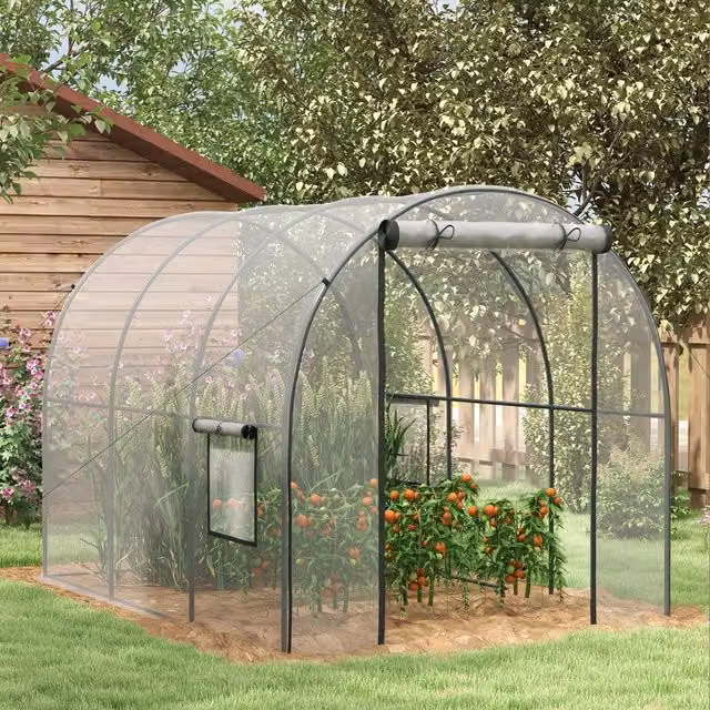 OUTSUNNY Walk-in Polytunnel Greenhouse with Transparent Cover, W/D/H: 300 x 200 x 200 cm – 1