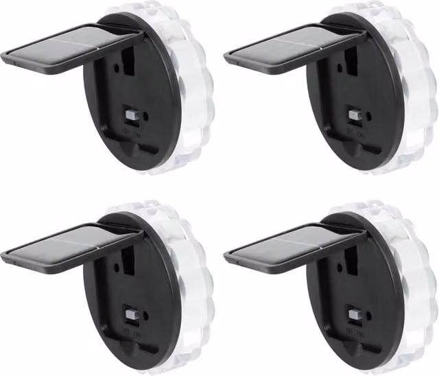 Gardenwize Pack of 4 Solar Star Wall Lights with Transparent LED Accents for Garden and Terrace – 1