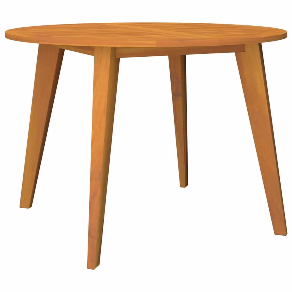 Berkfield Home Brown Acacia Solid Wood Garden Table, Diameter: 110 cm, Height: 75 cm – 2