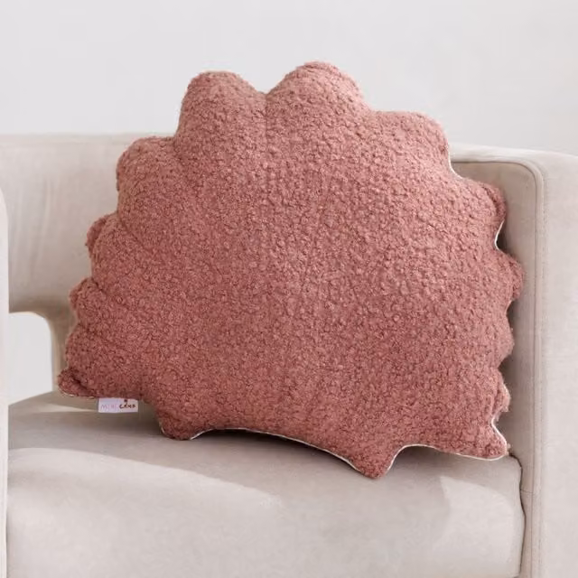 MiniCamp Seashell Boucle Cushion in Pink, W: 40 cm, D: 48 cm