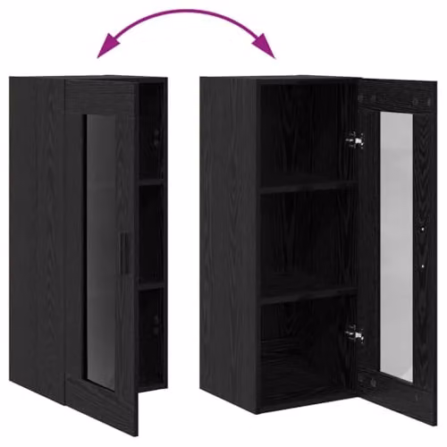 vidaXL Modern Black Oak Tall Unit with Internal Shelves and Drawers, W/D/H: 34.5 x 34.0 x 180.0 cm – 4