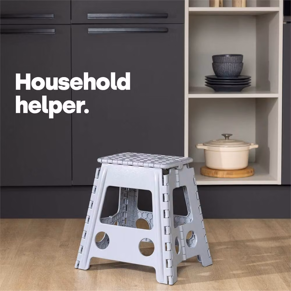 Nordara Large Foldable Plastic Step Stool in Grey – 3