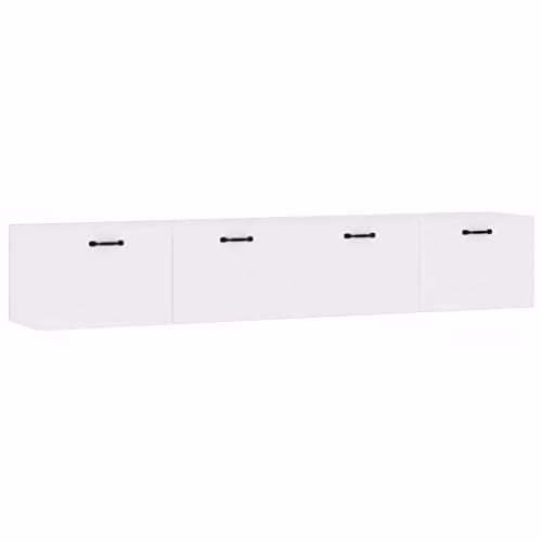vidaXL Set of 2 White Wall-Mounted Cabinets in MDF, W/D/H: 100 x 36.5 x 35 cm