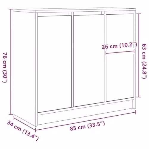 vidaXL Modern Sideboard in Concrete Grey, W/D/H: 85 x 34 x 76 cm – 2