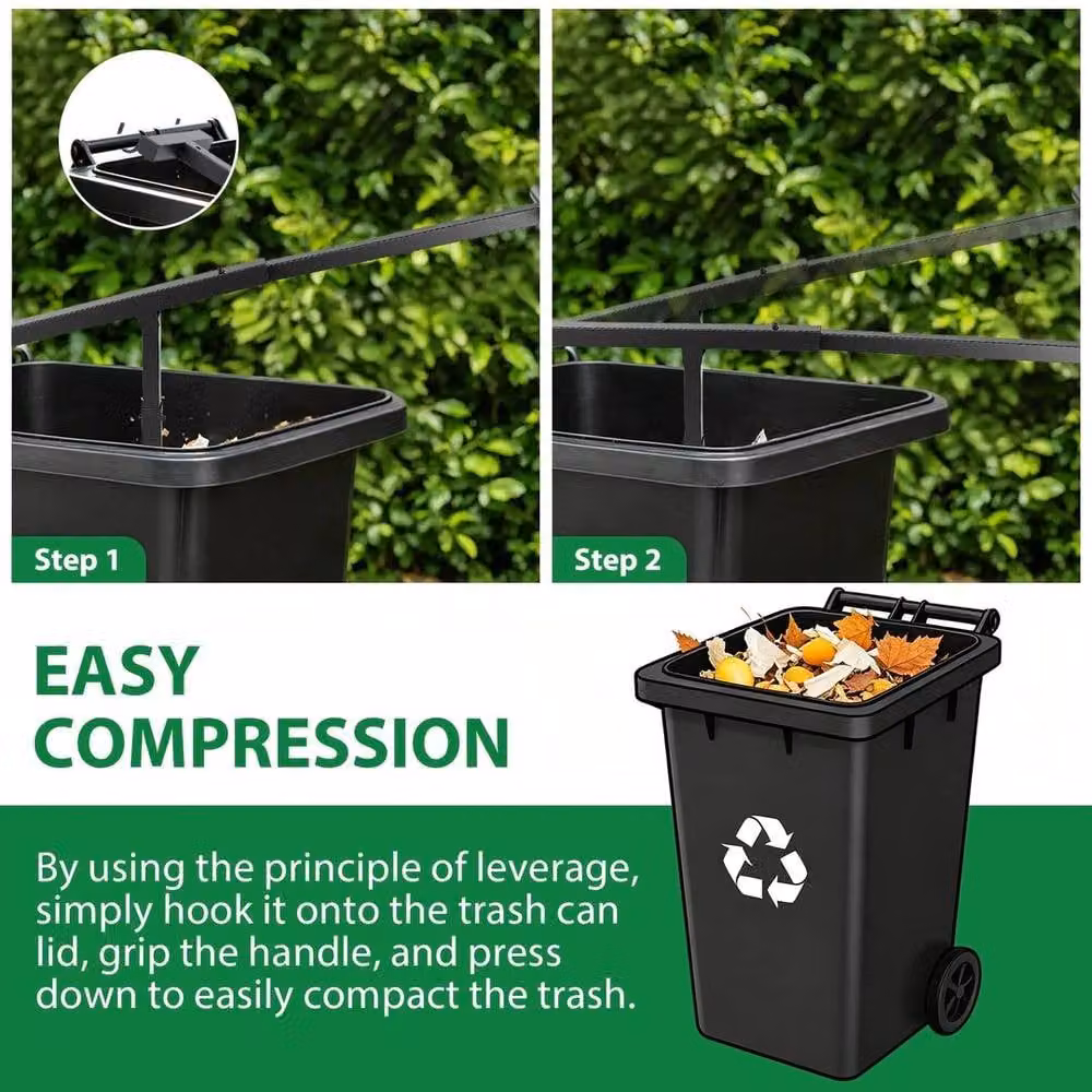 NESTLUNE Black Wheelie Bin Compactor Press W/D/H: 100 x 15 x 15 cm – 3