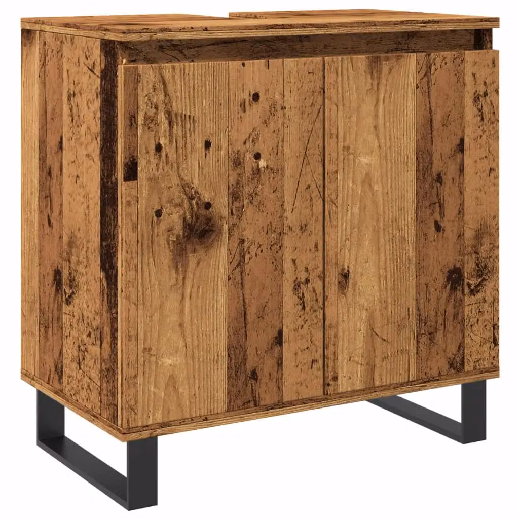 Berkfield Home Industrial Bathroom Cabinet in Brown Old Wood, W/D/H: 58 x 33 x 60 cm – 2