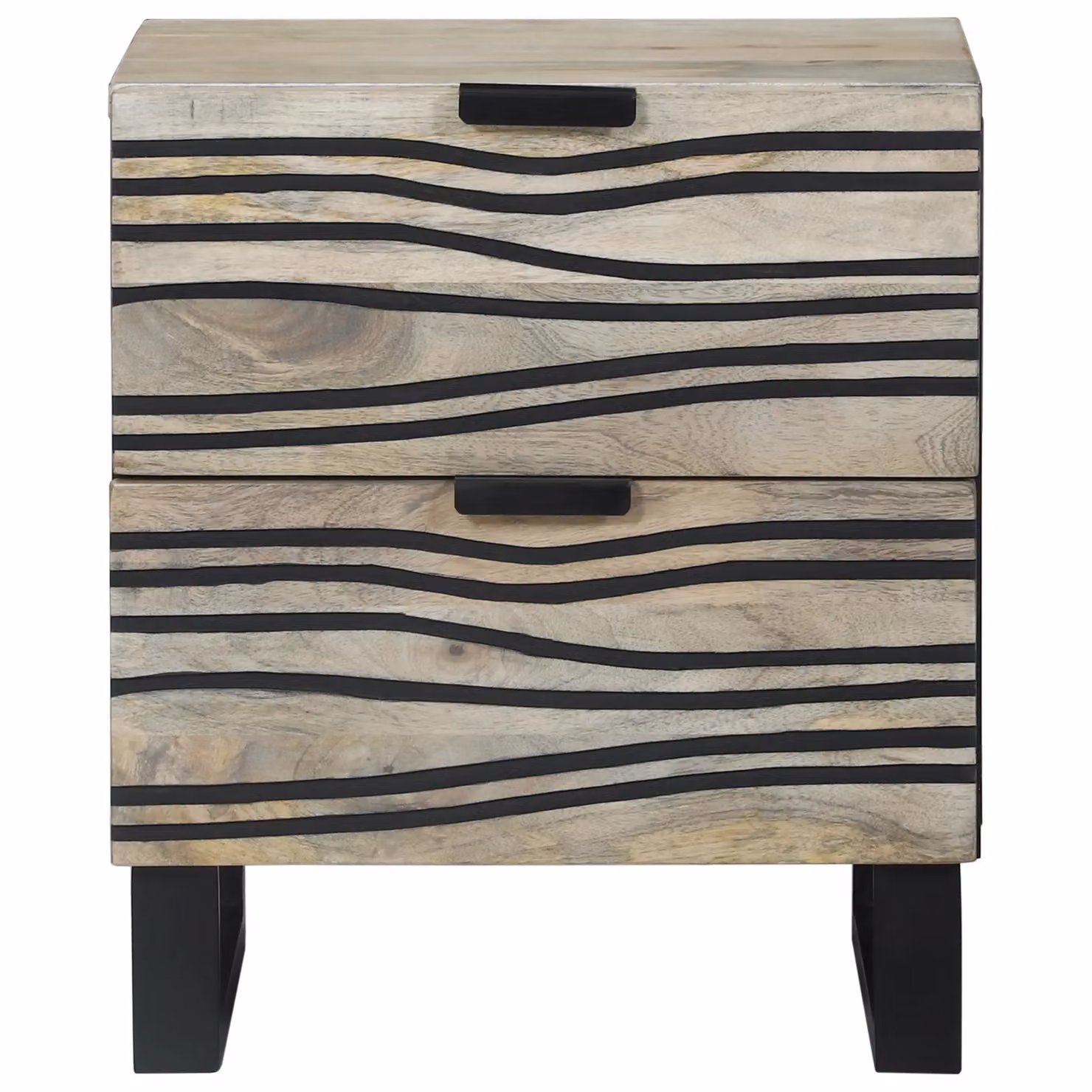 Berkfield Home Industrial Bedside Table with Drawer in White and Black, W/D/H: 40 x 33.5 x 46 cm – 3