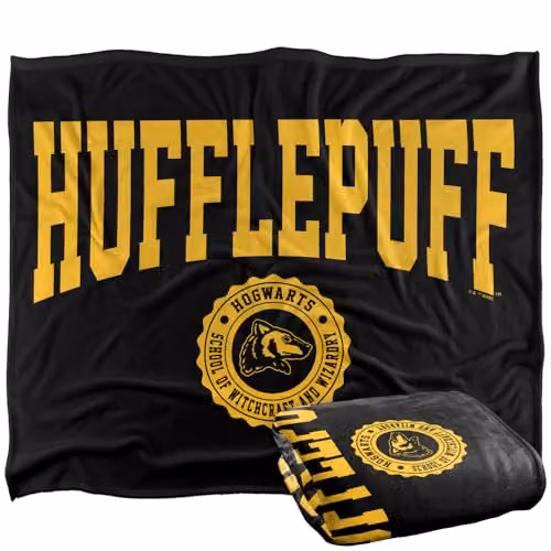 Warner Bros. Harry Potter Hufflepuff Seal Super Soft Fleece Throw Blanket, Multicolour, W: 127 cm x D: 152.4 cm