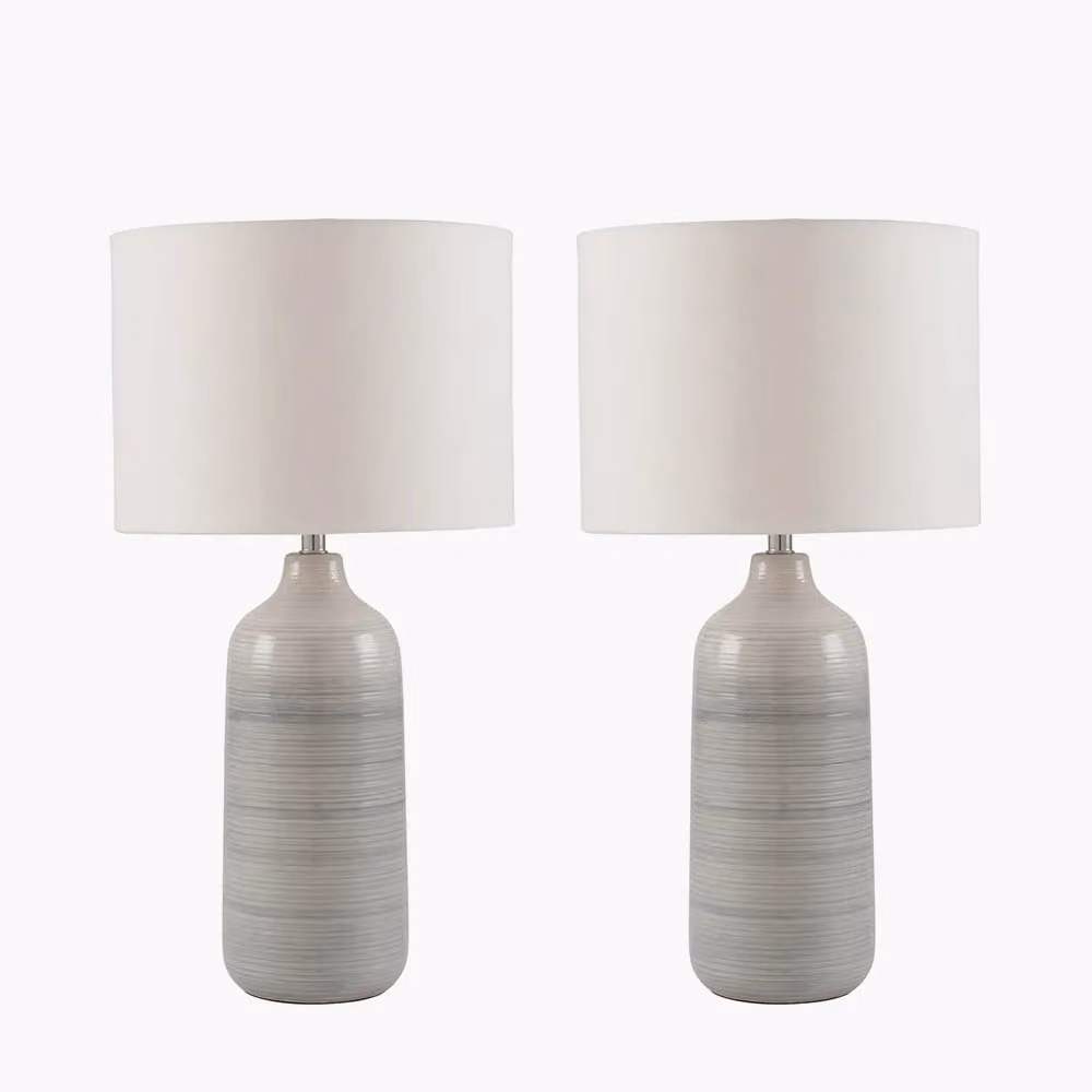 Ruma Set of 2 Venus Blue and Grey Ombre Ceramic Table Lamps – 2
