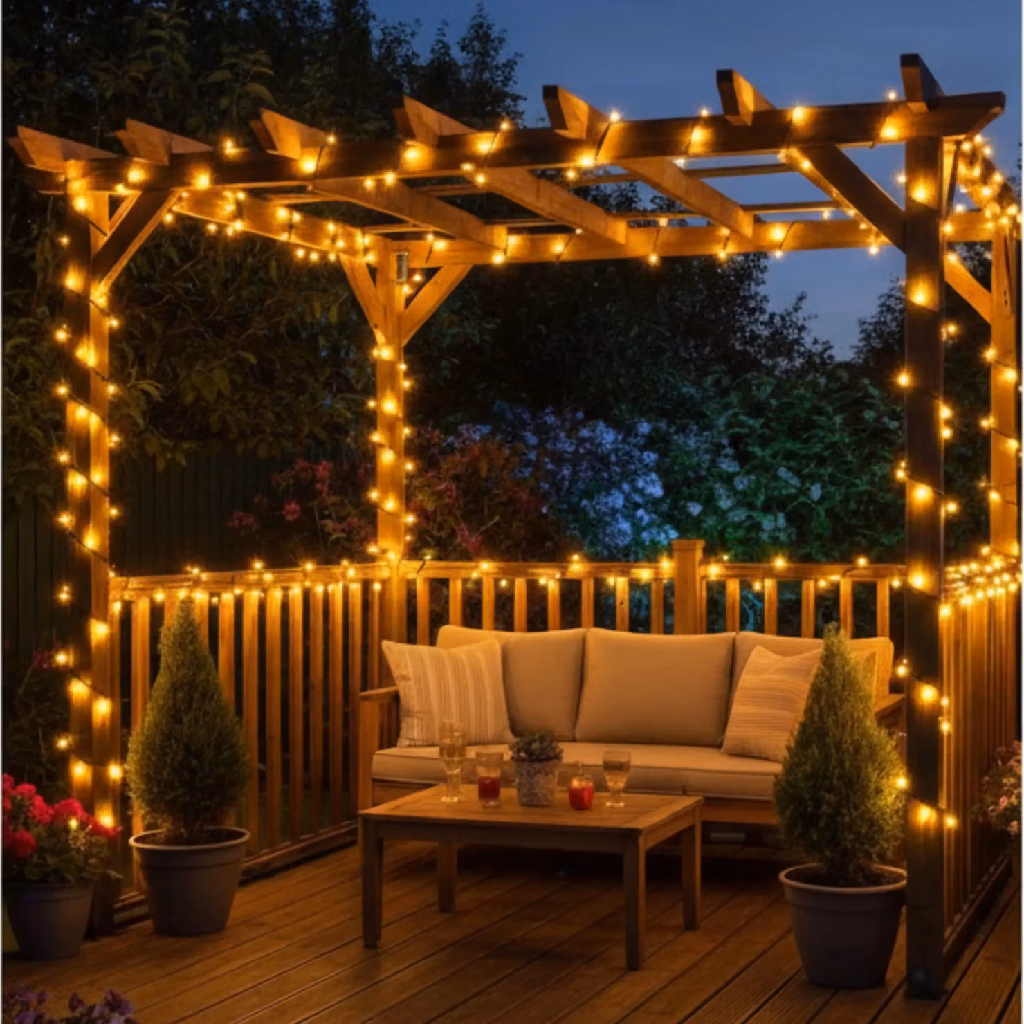 Pegdev LED String Lights, Warm White, Black Rubber, IP65 Waterproof, 10m – 3