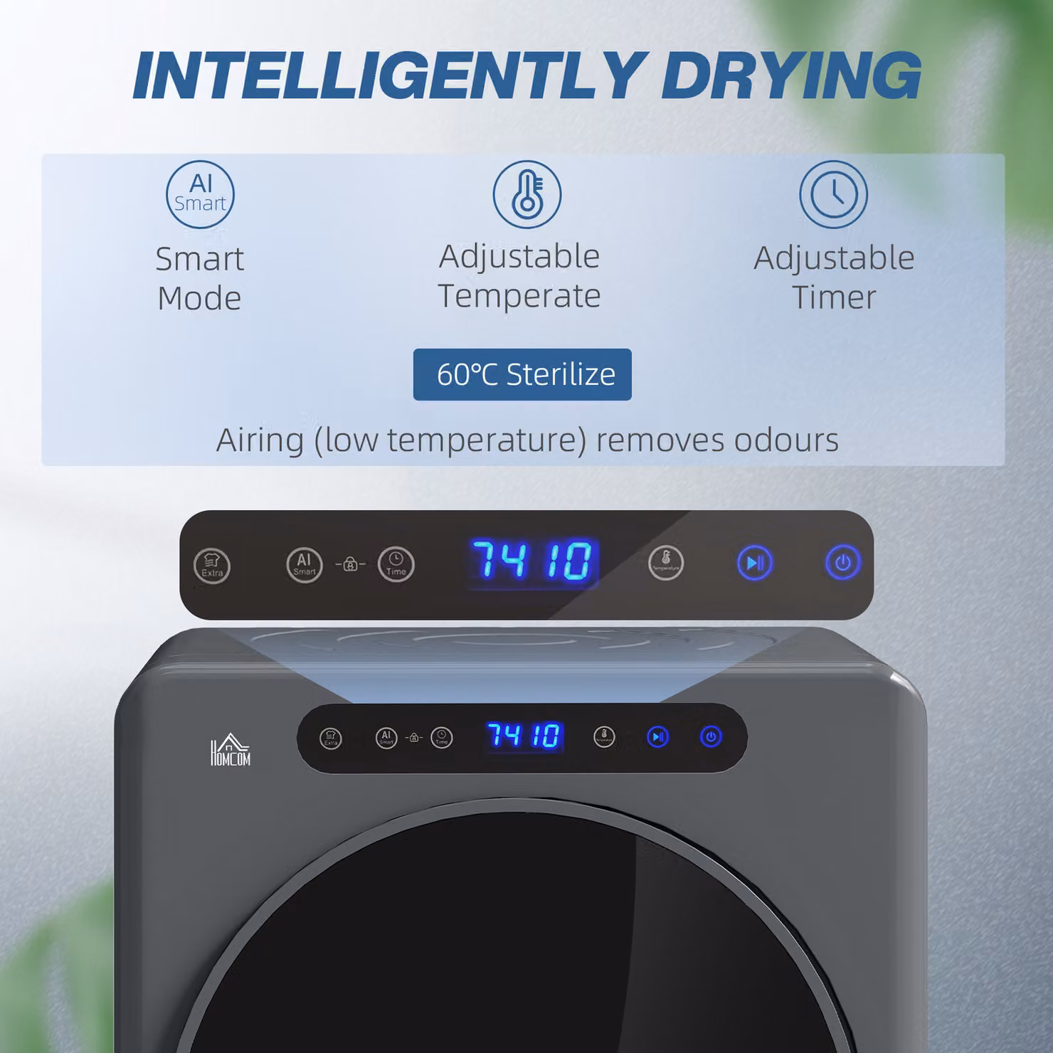 HOMCOM Compact 4kg Freestanding Tumble Dryer in Grey – 4