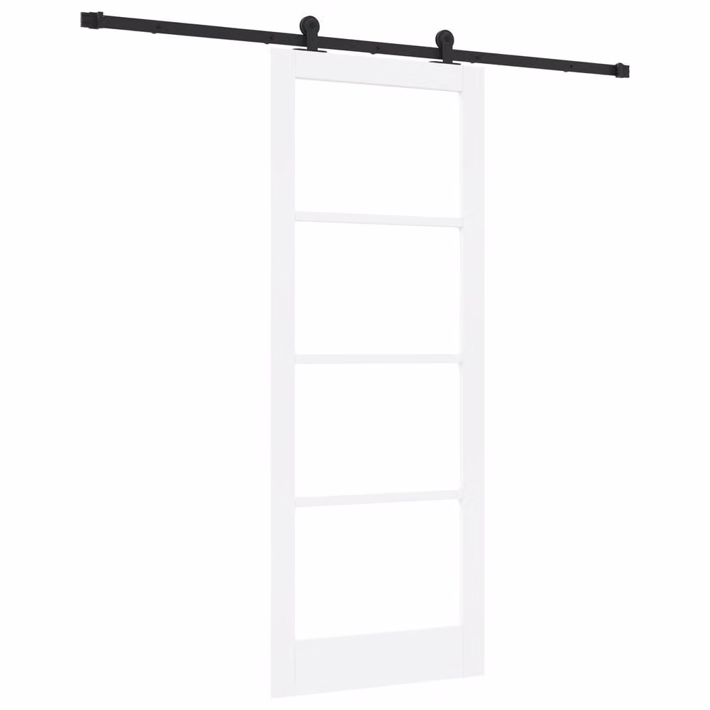 Berkfield Home Orkdal Modern Lacquered Sliding Door with Hardware Set, White, W: 83 cm, H: 211 cm – 2