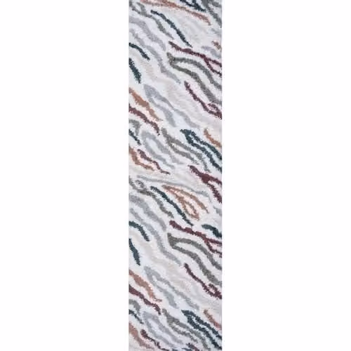 THE RUGS Zebra Patterned Soft Shaggy Area Rug, Multicolour, W/D/H: 80 x 300 cm – 2