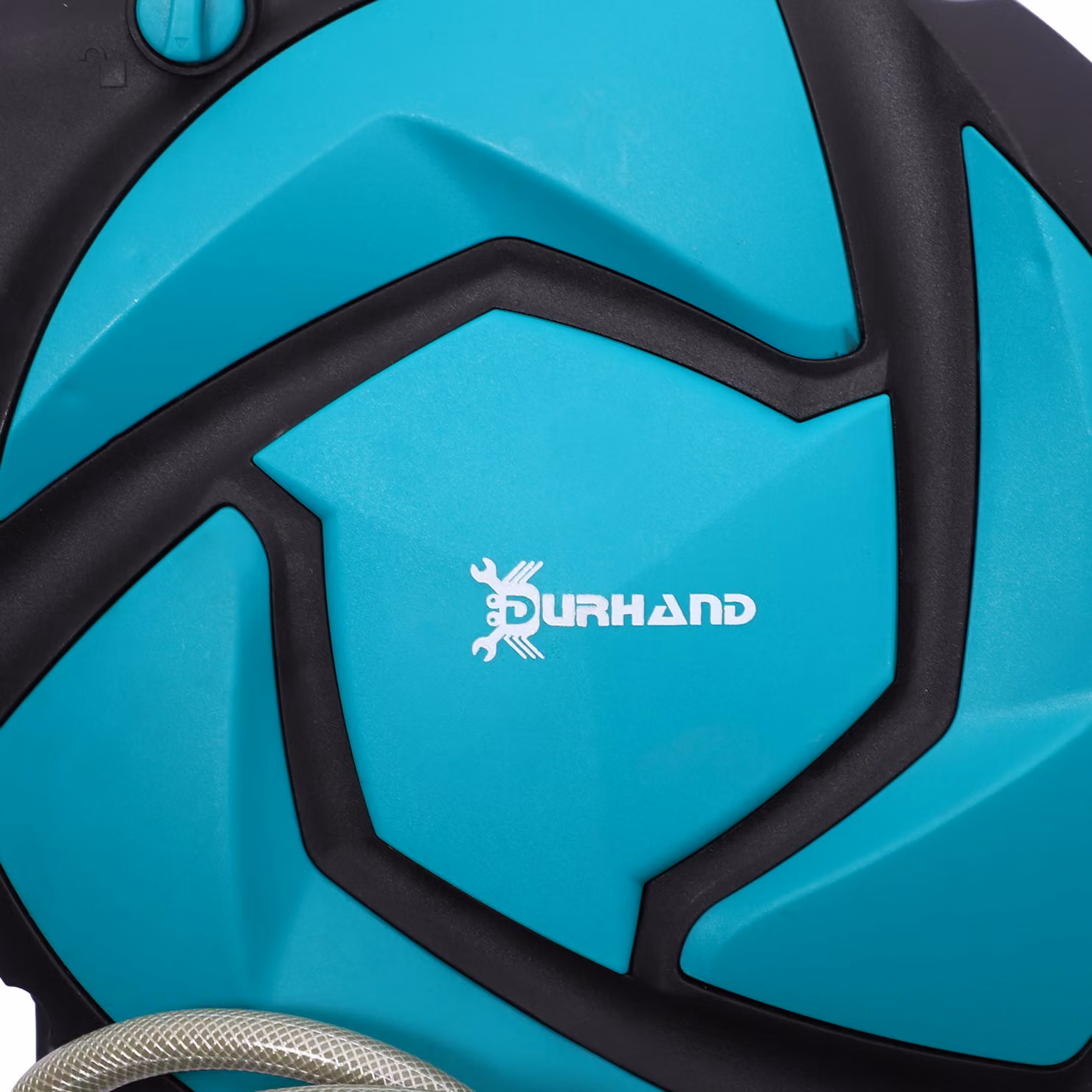 DURHAND Wall Mounted Automatic Retractable Garden Hose Reel in Turquoise with 7 Pattern Spray Nozzle, 10m – 7