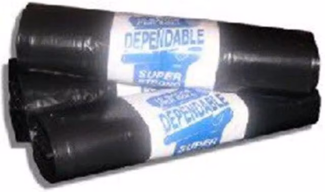 KDMK Heavy Duty Black Trash Bags, 10 Bags per Roll